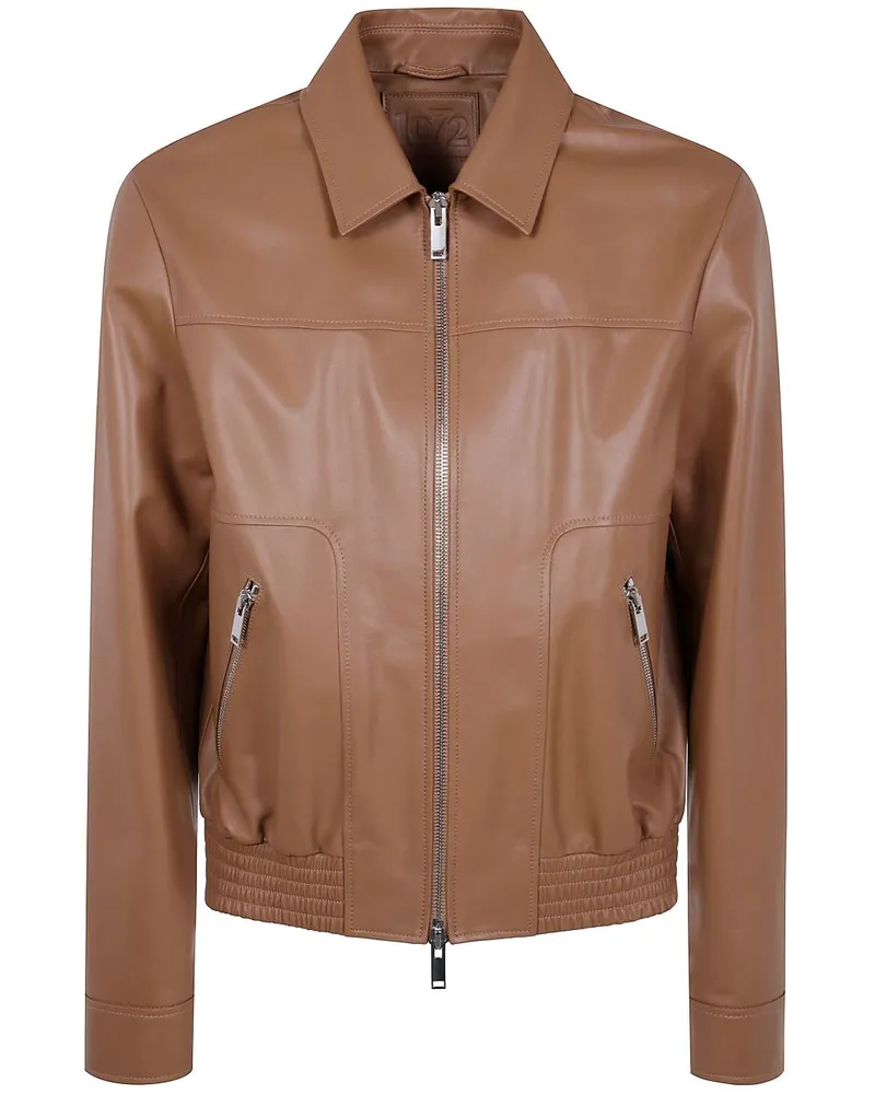 DESA Klassische Lederjacke - Braun Braun