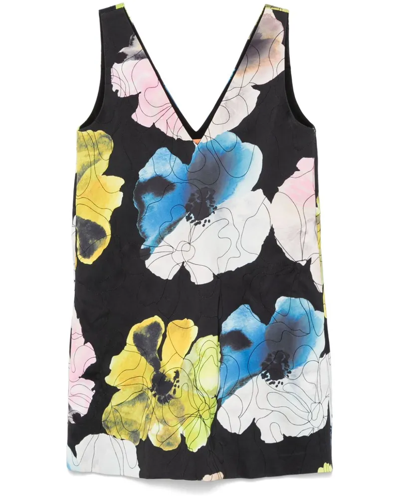 Stine Goya Watercolour Bloom Minikleid - Schwarz Schwarz