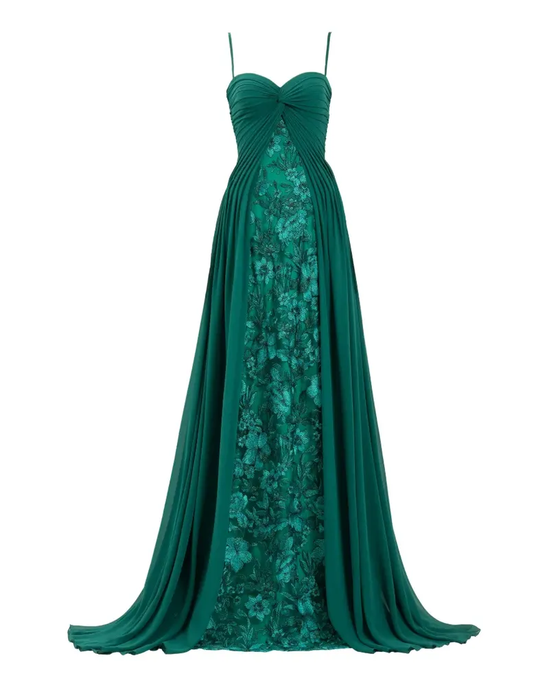 Tadashi Shoji floral-embroidered maxi dress - Grün Grün