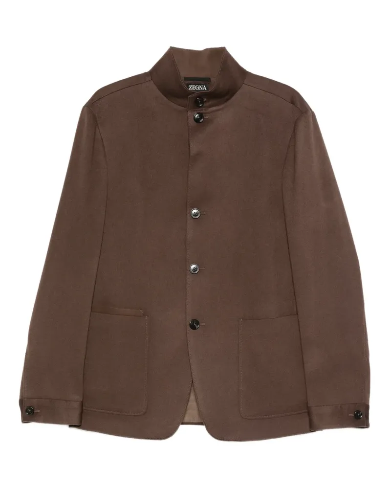 Ermenegildo Zegna Jacke mit aufgesetzten Taschen - Braun Braun