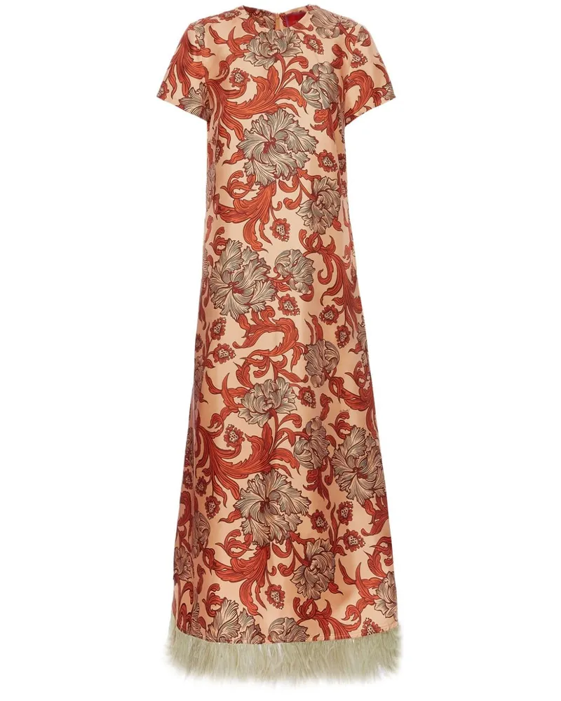 La DoubleJ Swing Kleid mit Federn - Rot Rot