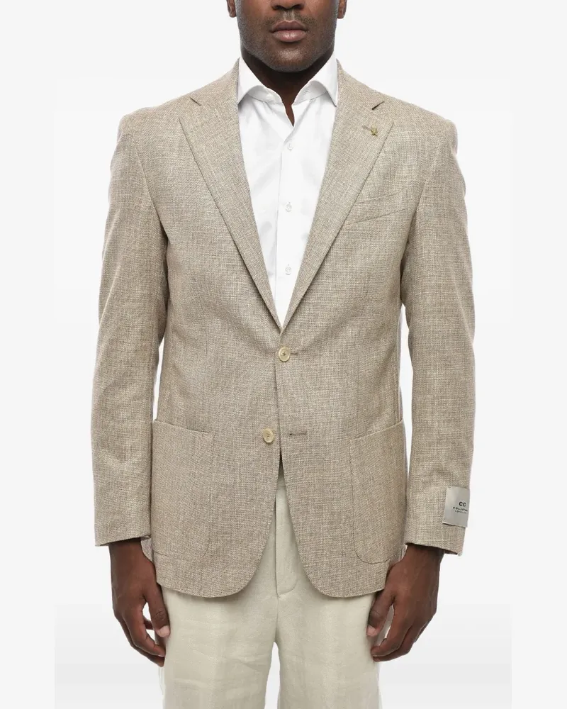 Corneliani single-breasted patch-pocket blazer - Nude Nude