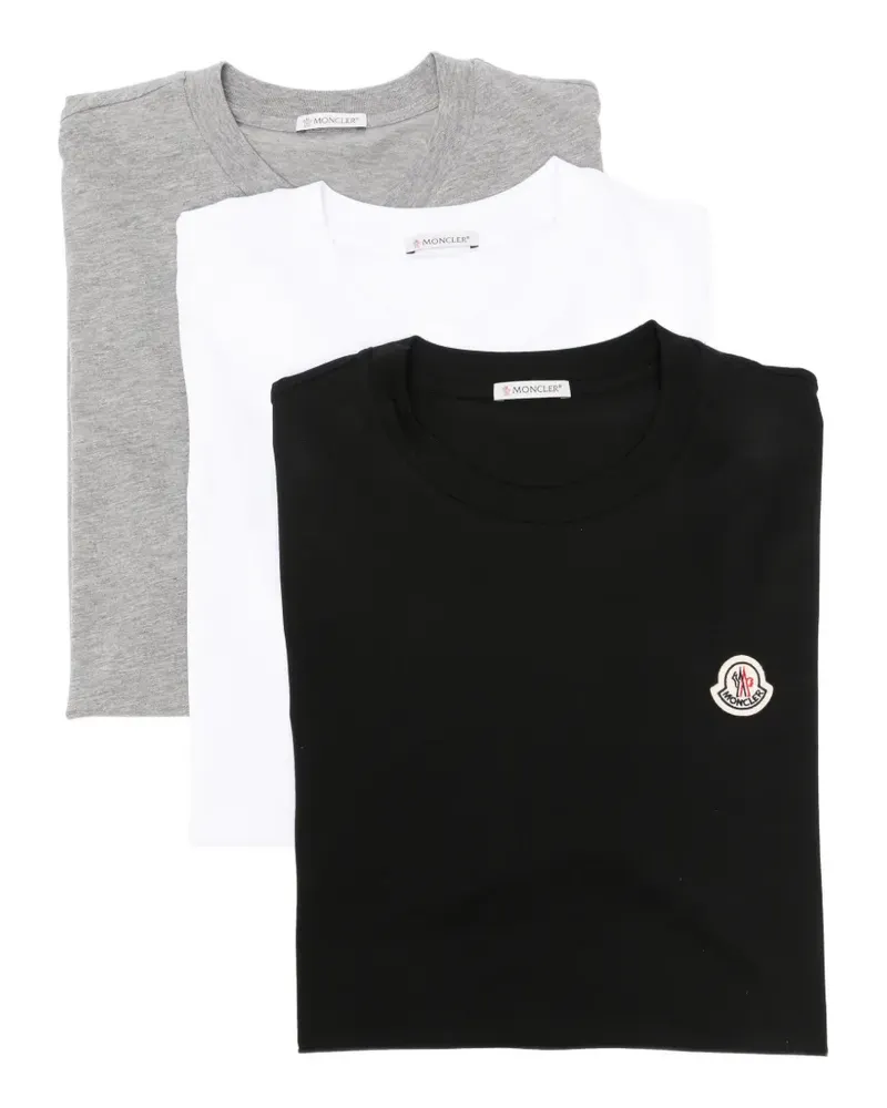 Moncler logo-patch T-shirt (set of three) - Schwarz Schwarz