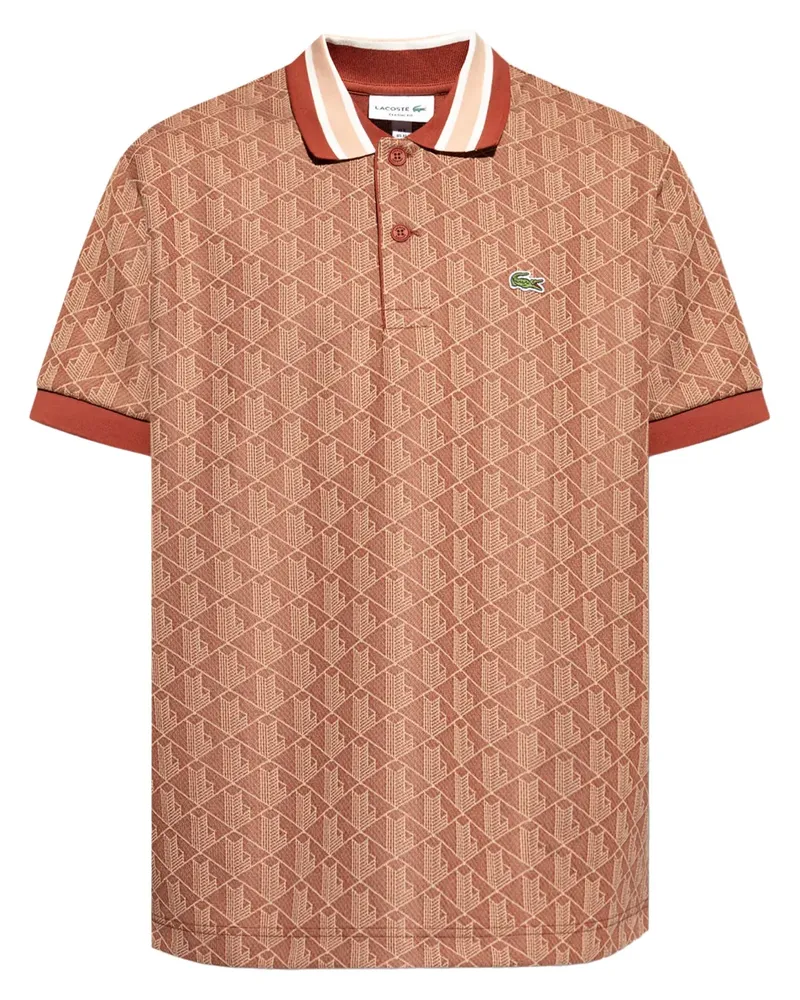 Lacoste Poloshirt aus Monogramm-Jacquard - Orange Orange