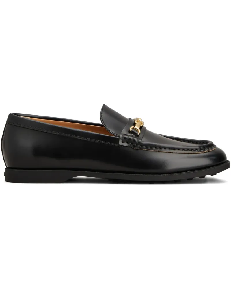TOD'S Loafer mit goldfarbenen Beschlägen - Schwarz Schwarz