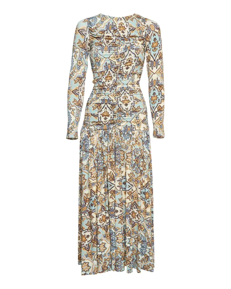 FARM Rio Winter Tapestry Maxikleid mit langen Ärmeln - Nude Nude