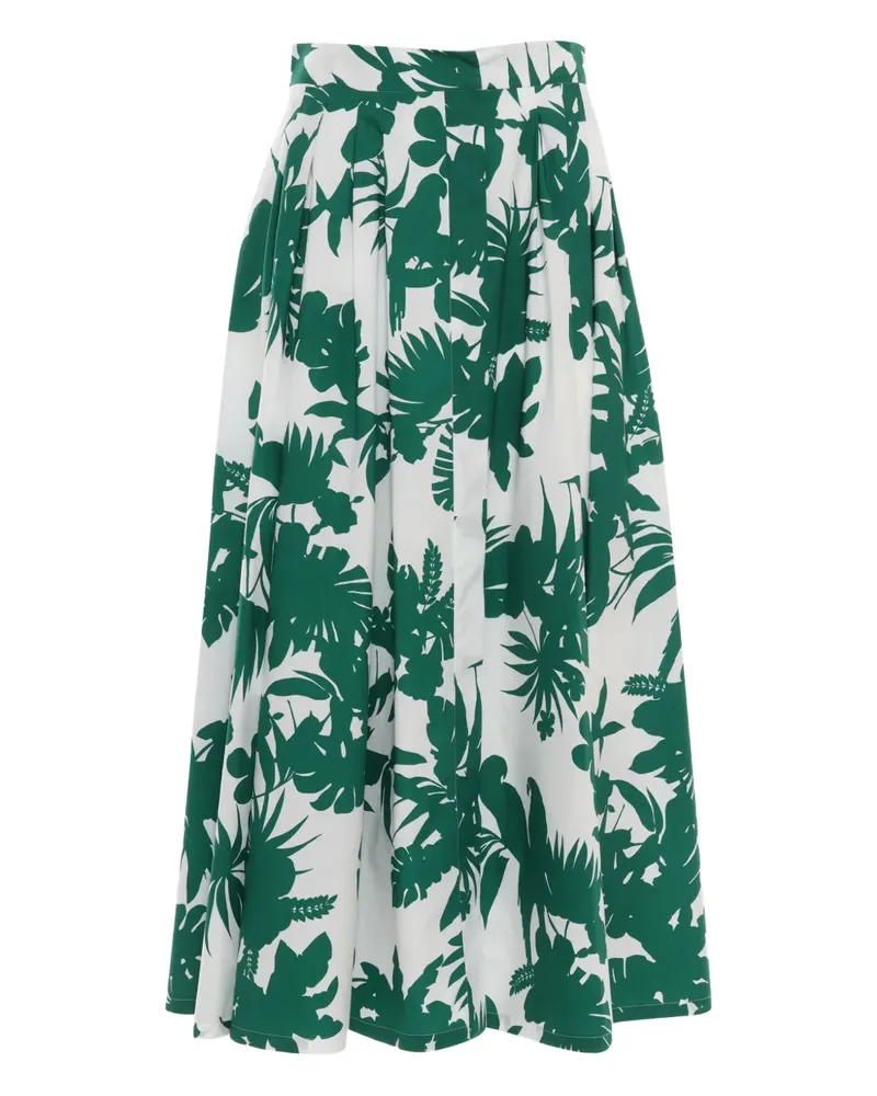 Max Mara Midirock mit Blumen-Print - Grün Grün