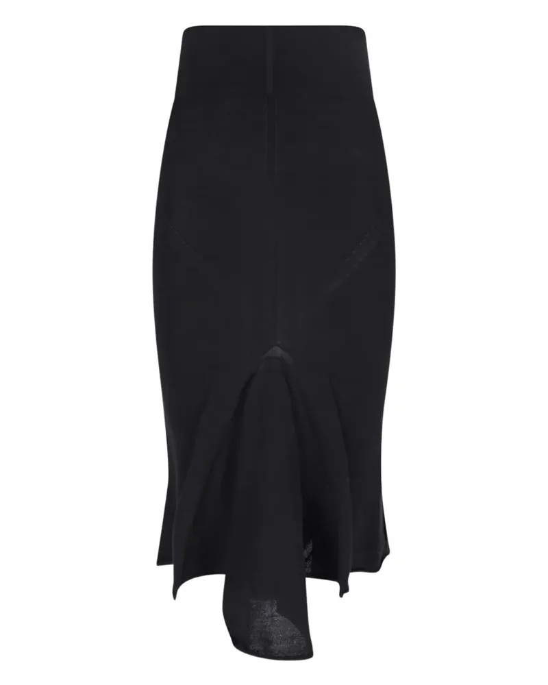 Rick Owens Asymmetrischer Midirock - Schwarz Schwarz