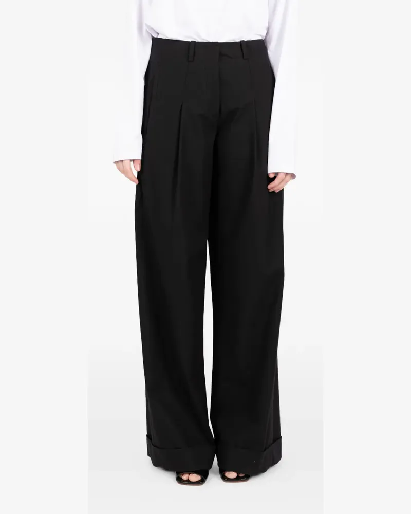 Société Anonyme pleated wide trousers - Schwarz Schwarz