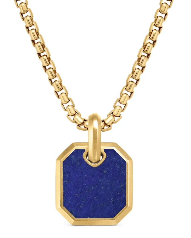 David Yurman 18kt Roman Gelbgoldamulett mit Lapislazuli 15mm Gold