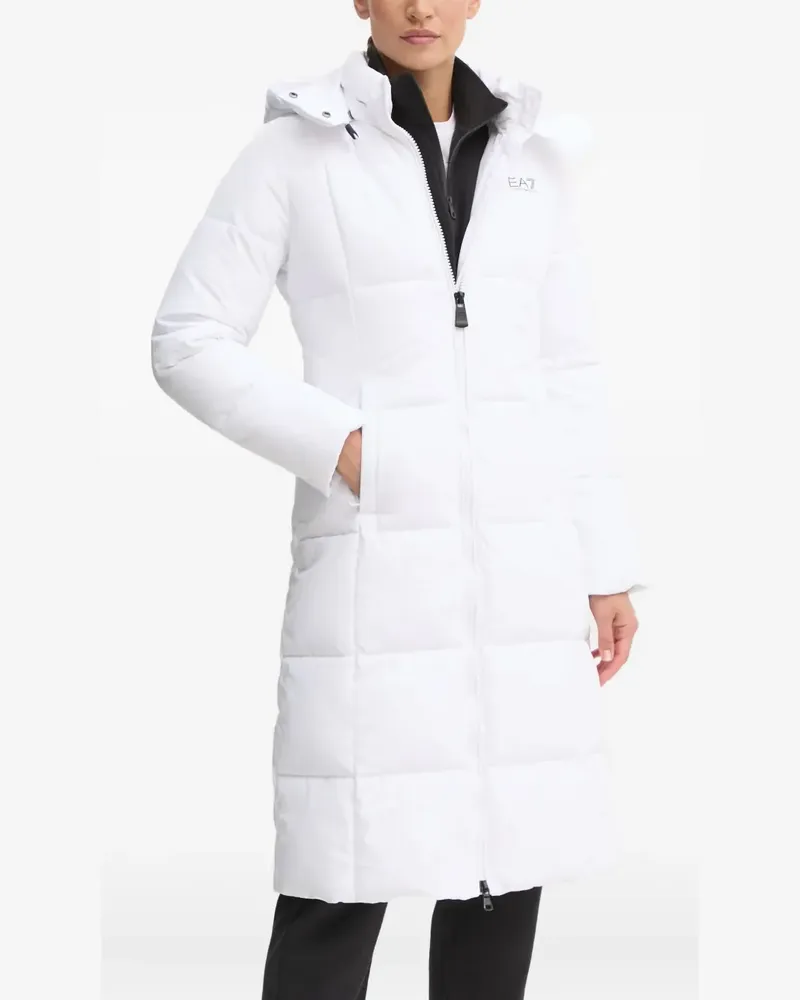 EA7 logo-print coat - Weiß Weiß