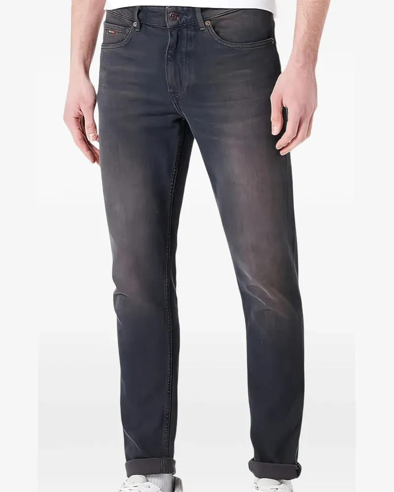 HUGO BOSS Delano BC-C roasted logo-patch jeans - Grau Grau