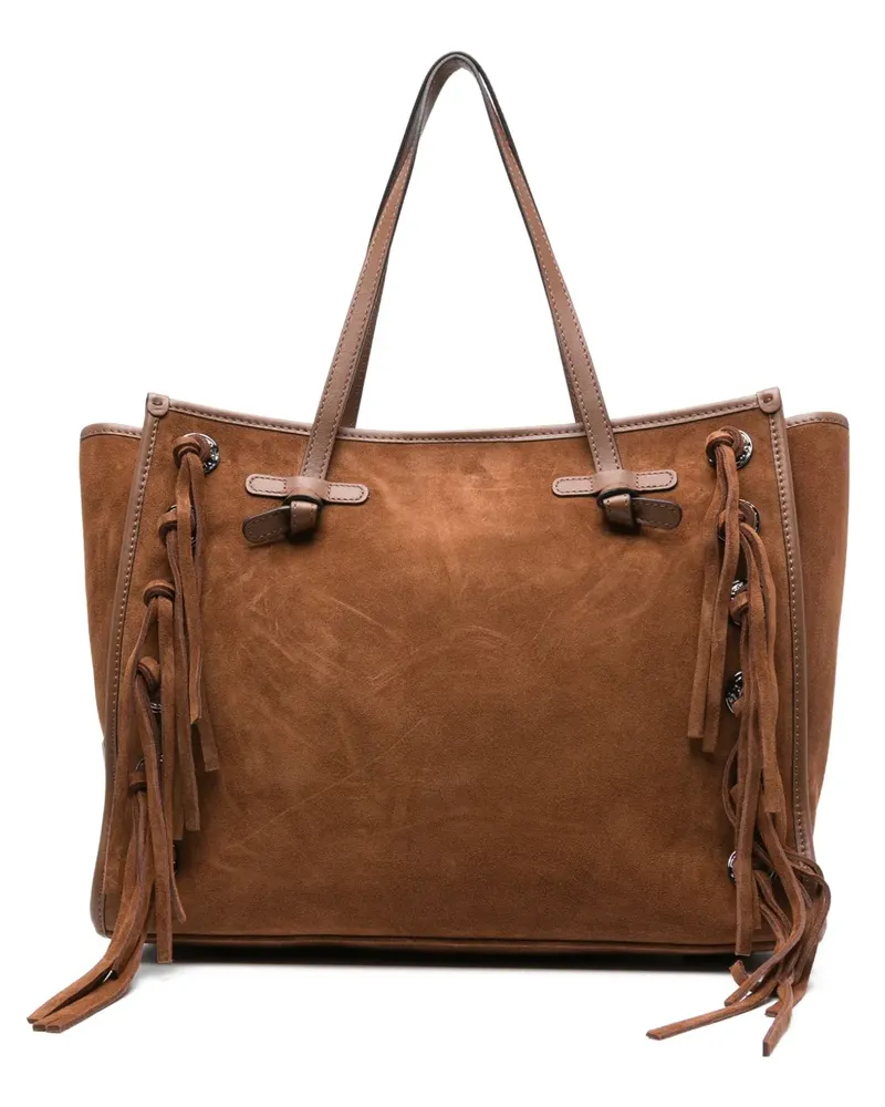 Gianni Chiarini Marcella Wildleder-Tote Bag mit Fransendetail - Braun Braun