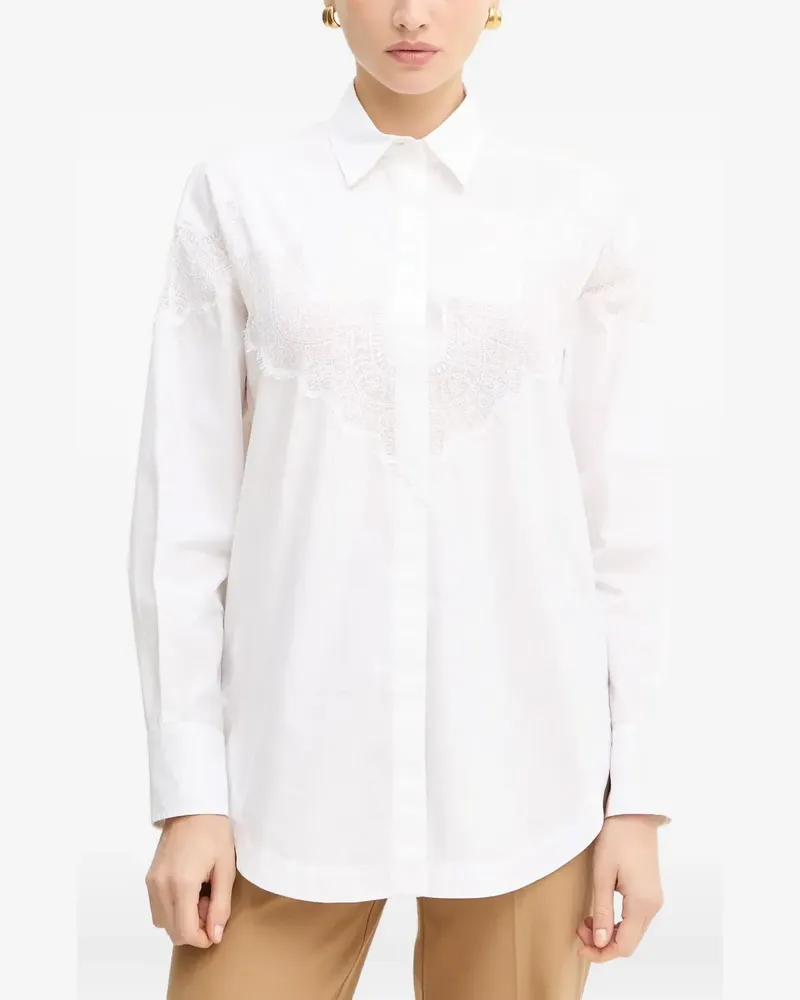 HUGO BOSS Bostuna Hemd mit Spitzendetail - Weiß Weiß