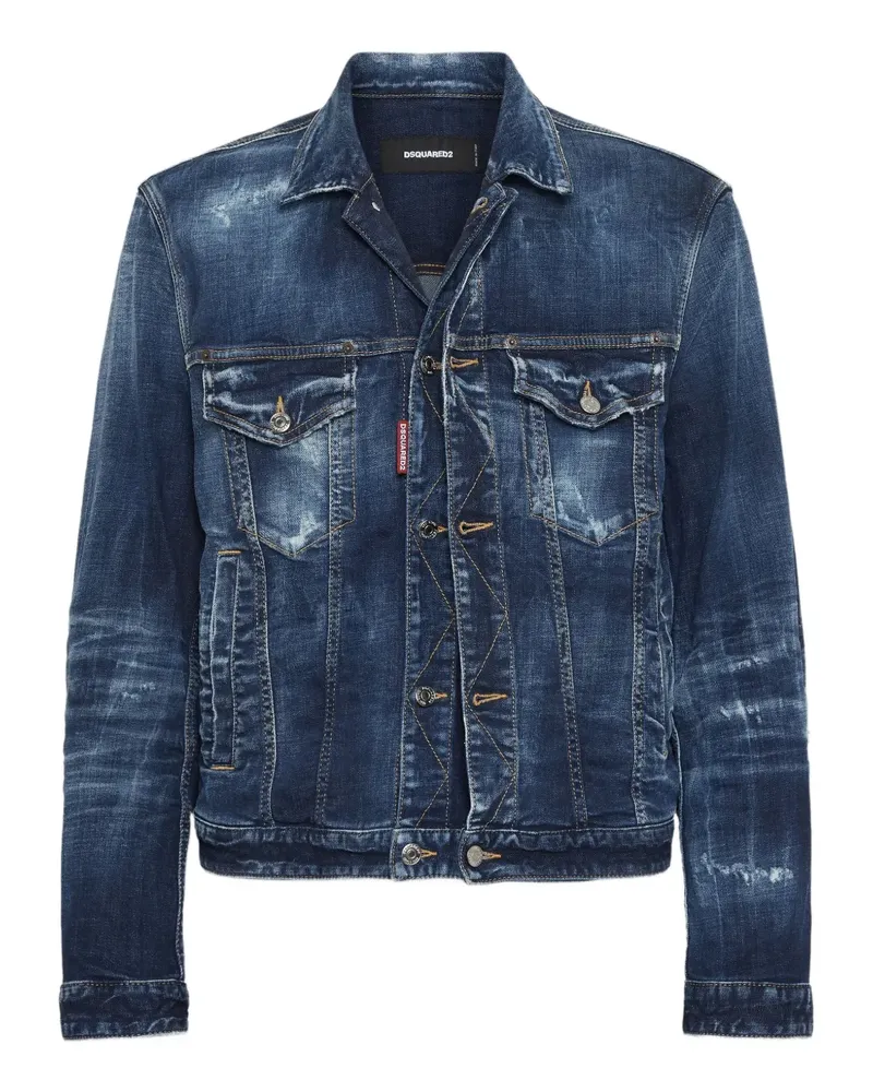 Dsquared2 Jeansjacke im Distressed-Look - Blau Blau