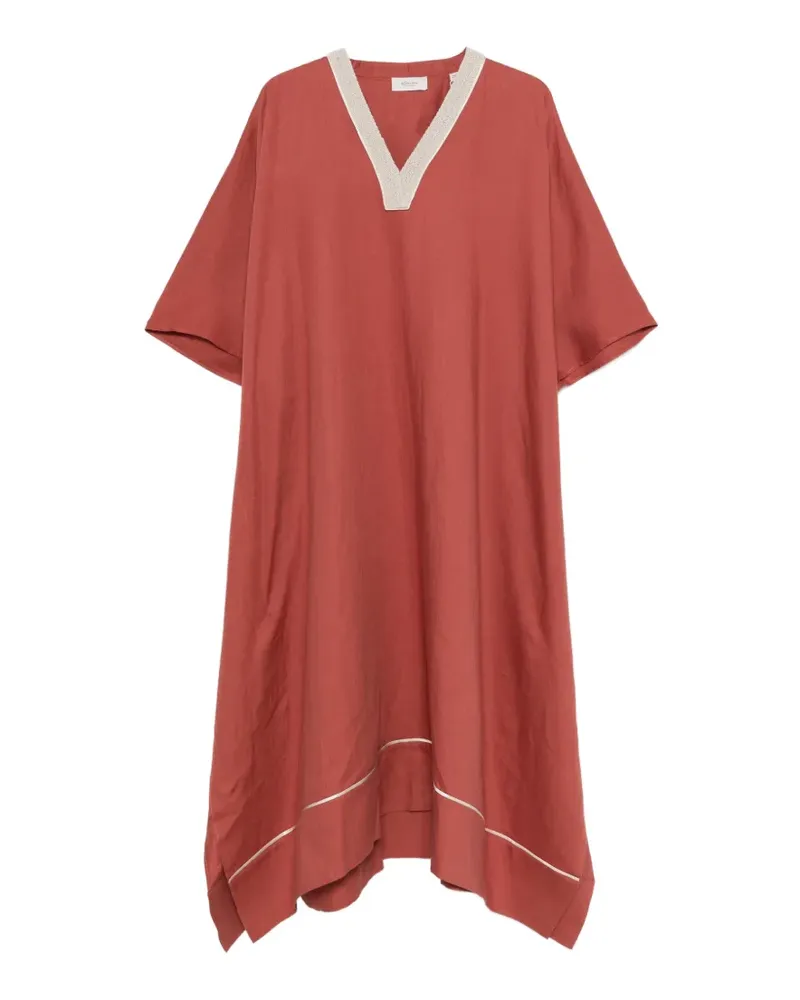 AGNONA V-neck trim-detail maxi dress - Rot Rot