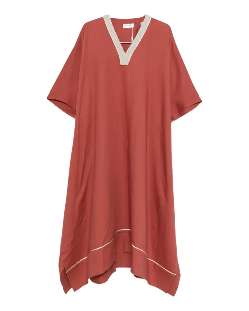 AGNONA V-neck trim-detail maxi dress - Rot Rot