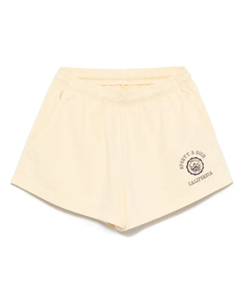 SPORTY & RICH Shorts mit Logo-Print - Gelb Gelb