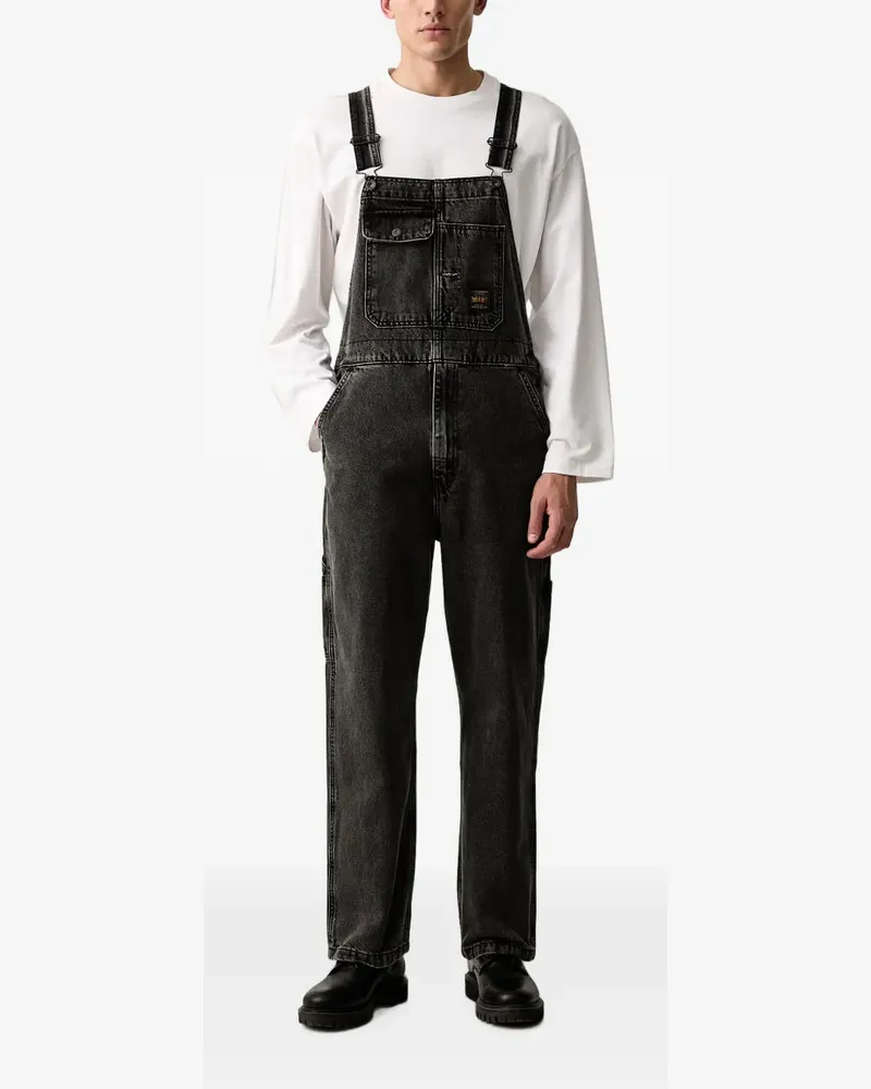 Levi's Ausgeblichene Jeans-Latzhose mit aufgesetzten Taschen - Schwarz Schwarz
