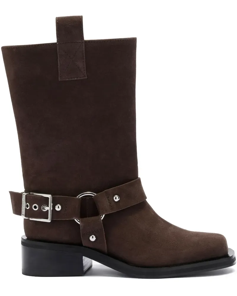Ganni Stiefel mit Schnalle - Braun Braun