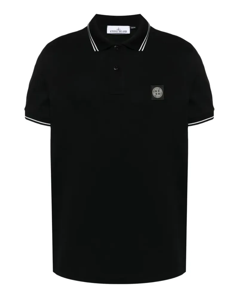 Stone Island 2200010 organic cotton piqué with stretch polo shirt - Schwarz Schwarz