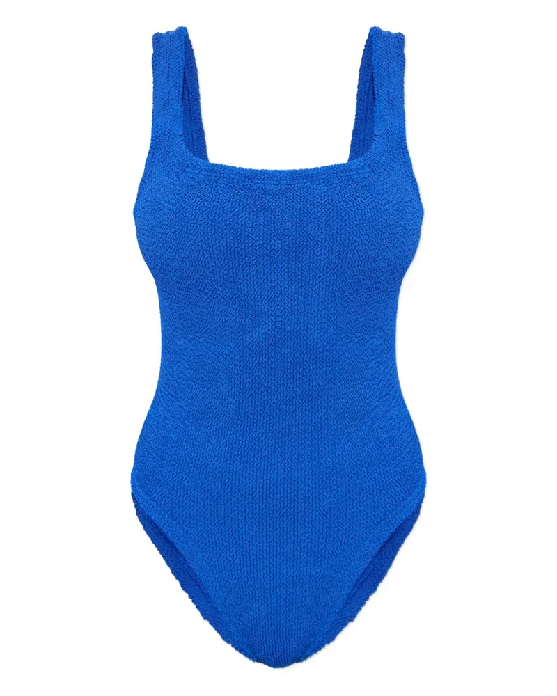 Hunza G Badeanzug mit eckigem Ausschnitt - Blau Blau