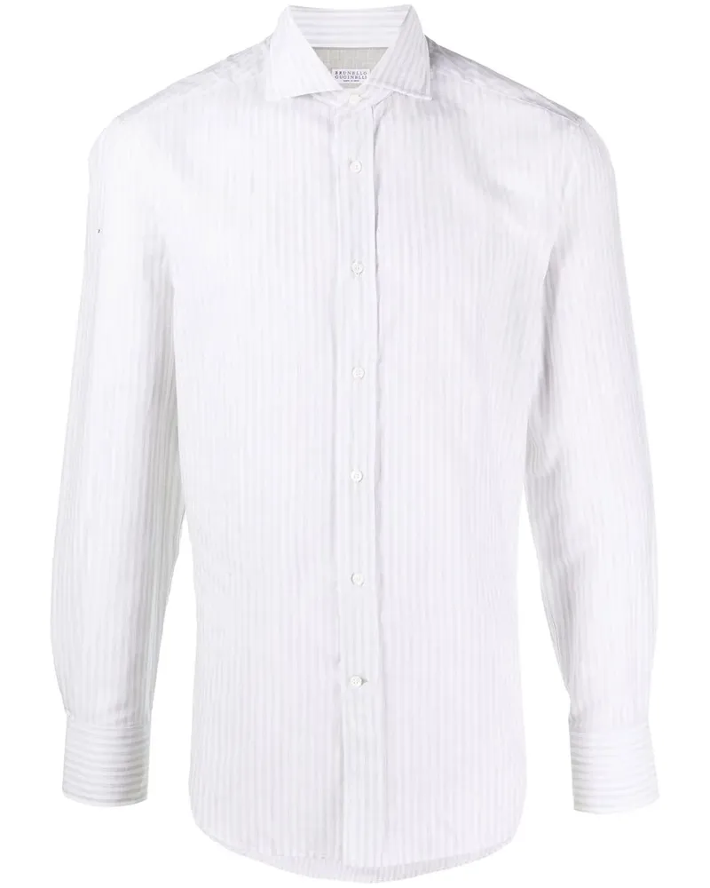 Brunello Cucinelli Gestreiftes Hemd - Grau Grau
