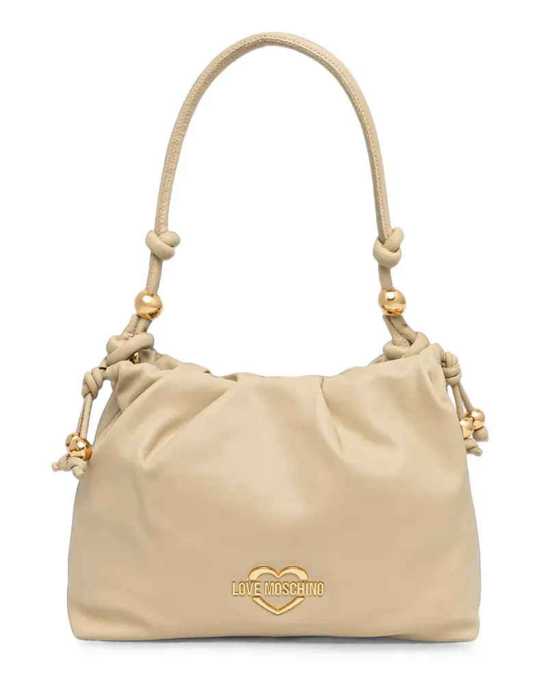 Moschino Tote Bag mit Herz-Schild - Nude Nude