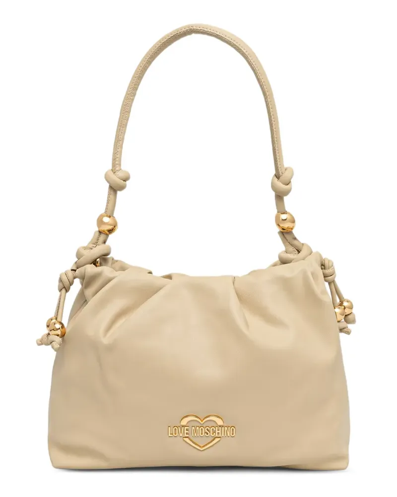 Moschino Tote Bag mit Herz-Schild - Nude Nude