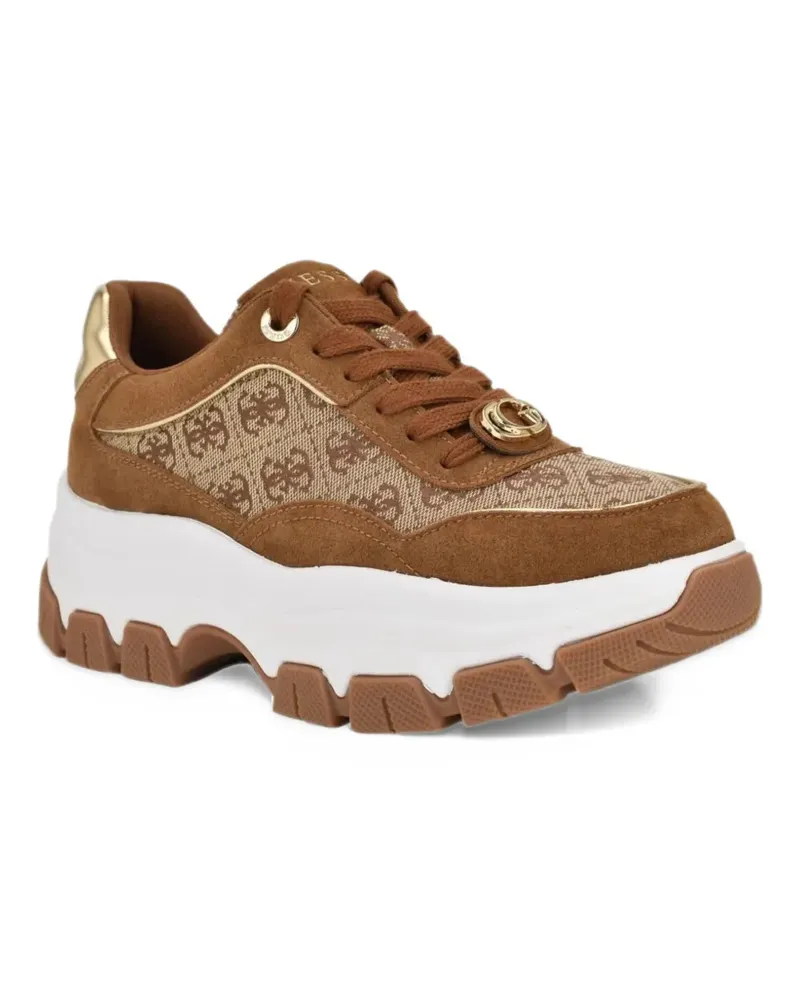 Guess Berrett Quattro G lace-up platform sneakers - Braun Braun