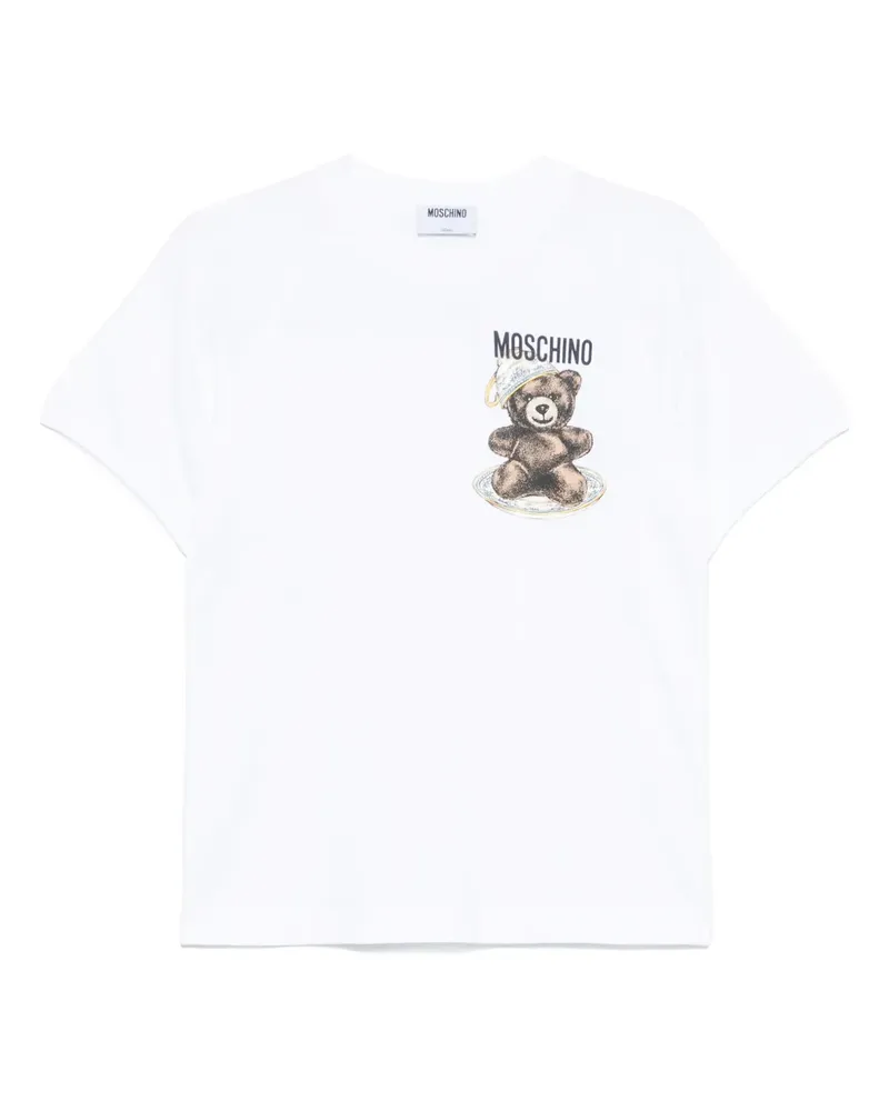 Moschino T-Shirt mit Logo-Print - Weiß Weiß