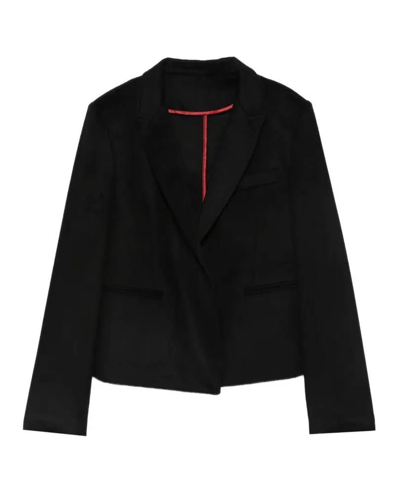 Frenckenberger Cropped-Sakko mit fallendem Revers - Schwarz Schwarz