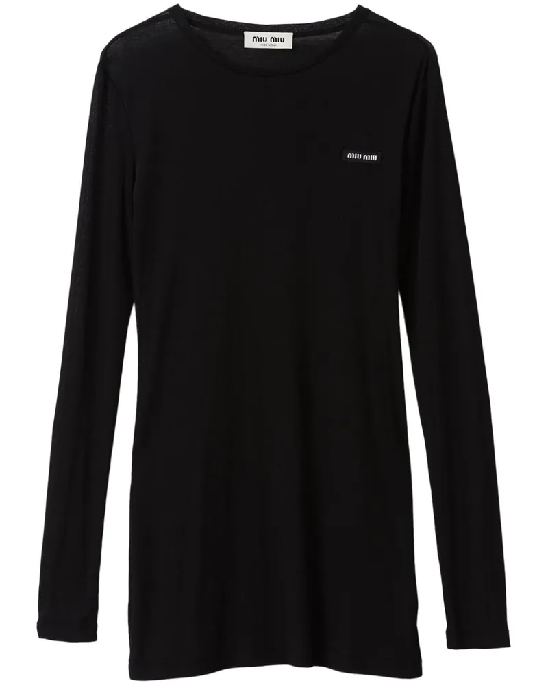 Miu Miu Sheer-Minikleid - Schwarz Schwarz