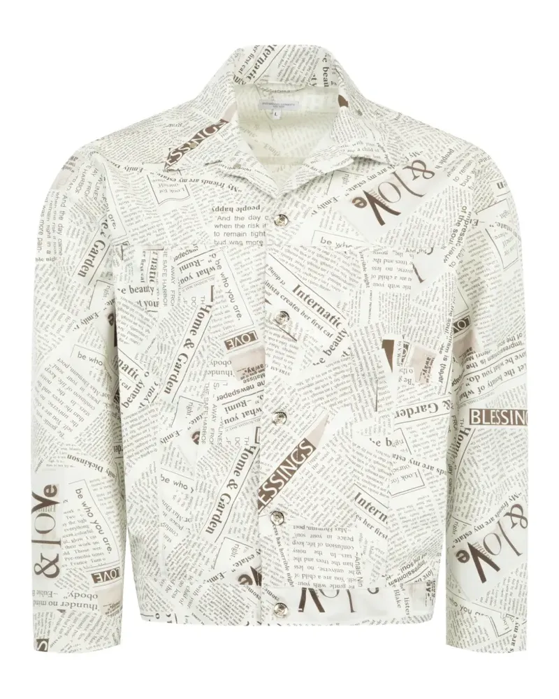 Engineered Garments newspaper-print Type 5 denim jacket - Weiß Weiß