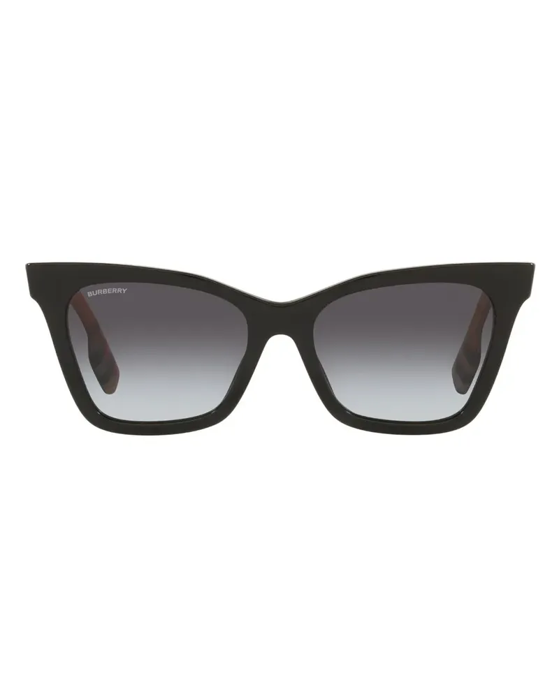 Burberry Karierte Sonnenbrille im Oversized-Look - Schwarz Schwarz