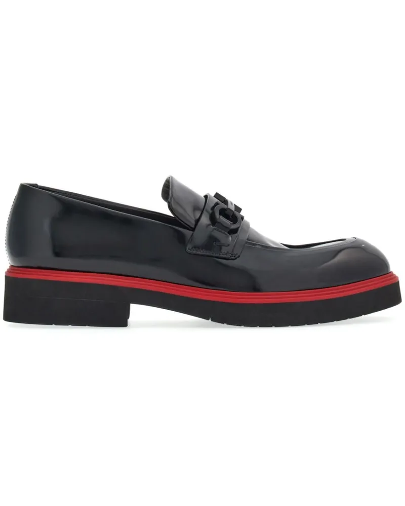 Ferragamo Mokassins mit Gancini-Detail - Schwarz Schwarz