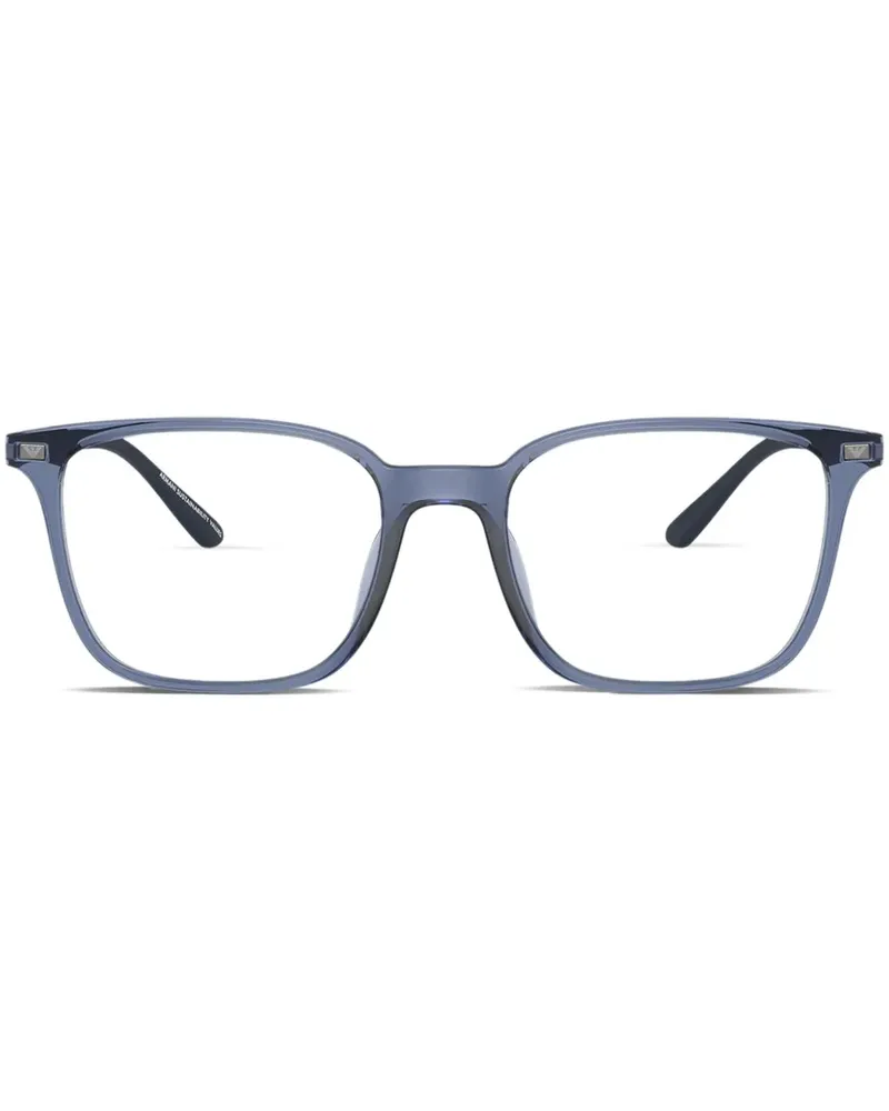 Emporio Armani Brille mit eckigem Gestell - Blau Blau