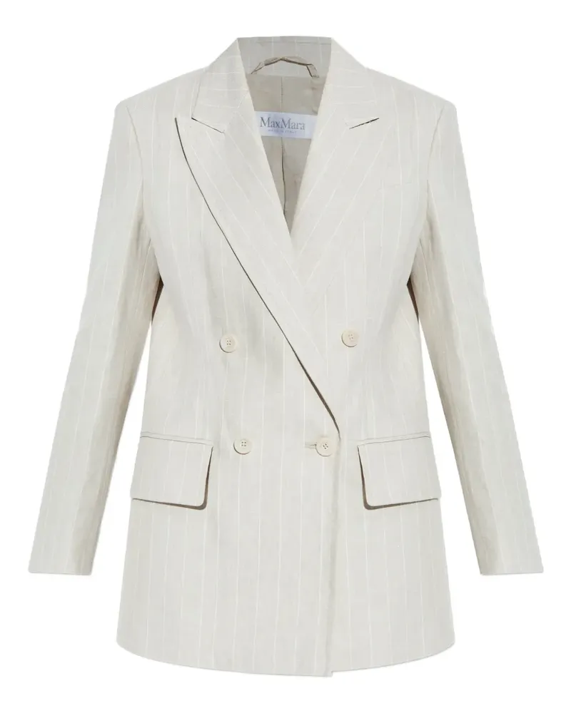 Max Mara Doppelreihiger Gerla Blazer mit Nadelstreifen - Nude Nude