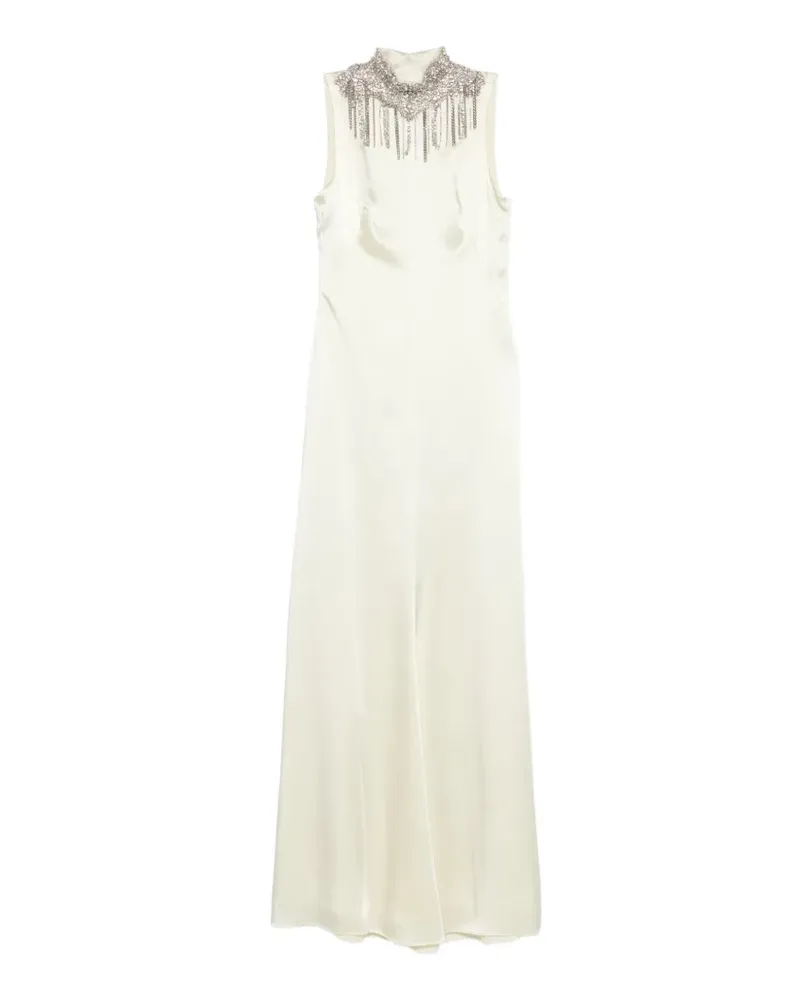 Alexander McQueen Maxikleid mit Stehkragen - Nude Nude