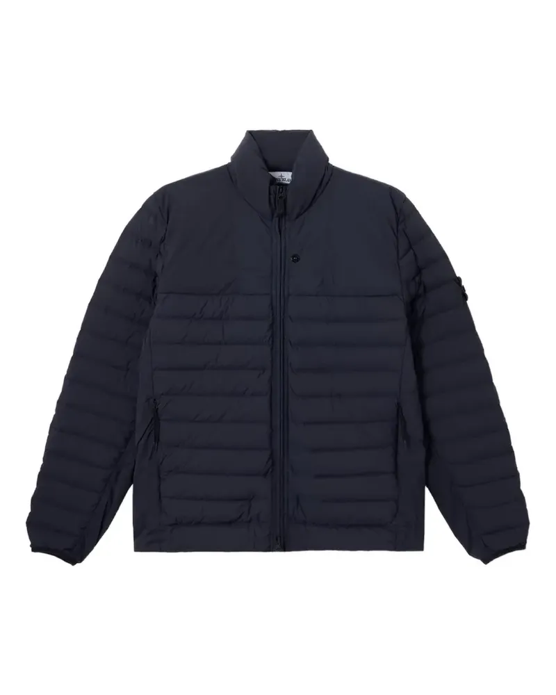 Stone Island logo-patch quilted jacket - Blau Blau
