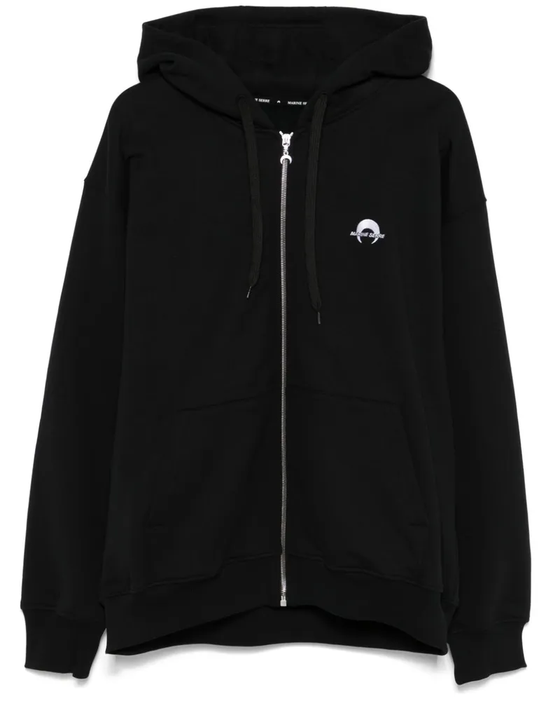 Marine Serre Kapuzenjacke mit Moon-Logo - Schwarz Schwarz