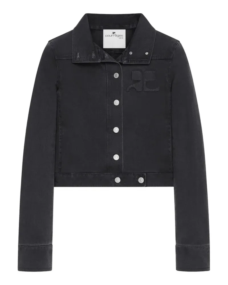 Courrèges Reedition Jeansjacke mit Knöpfen - Schwarz Schwarz