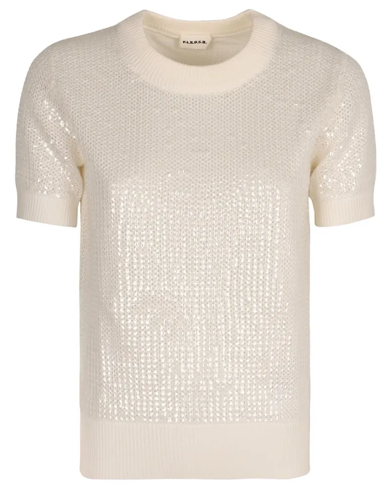 P.A.R.O.S.H. P.A.R.O H. T-Shirt mit Pailletten - Weiß Weiß