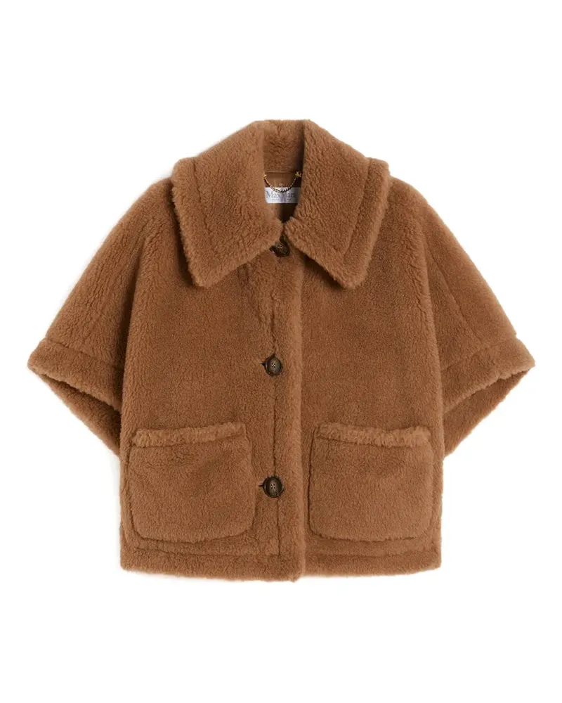 Max Mara Geknöpfte Teddy Jacke - Braun Braun