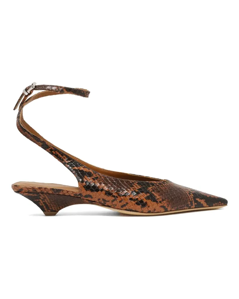 Vic Matié snakeskin-effect pointed-toe pumps - Braun Braun