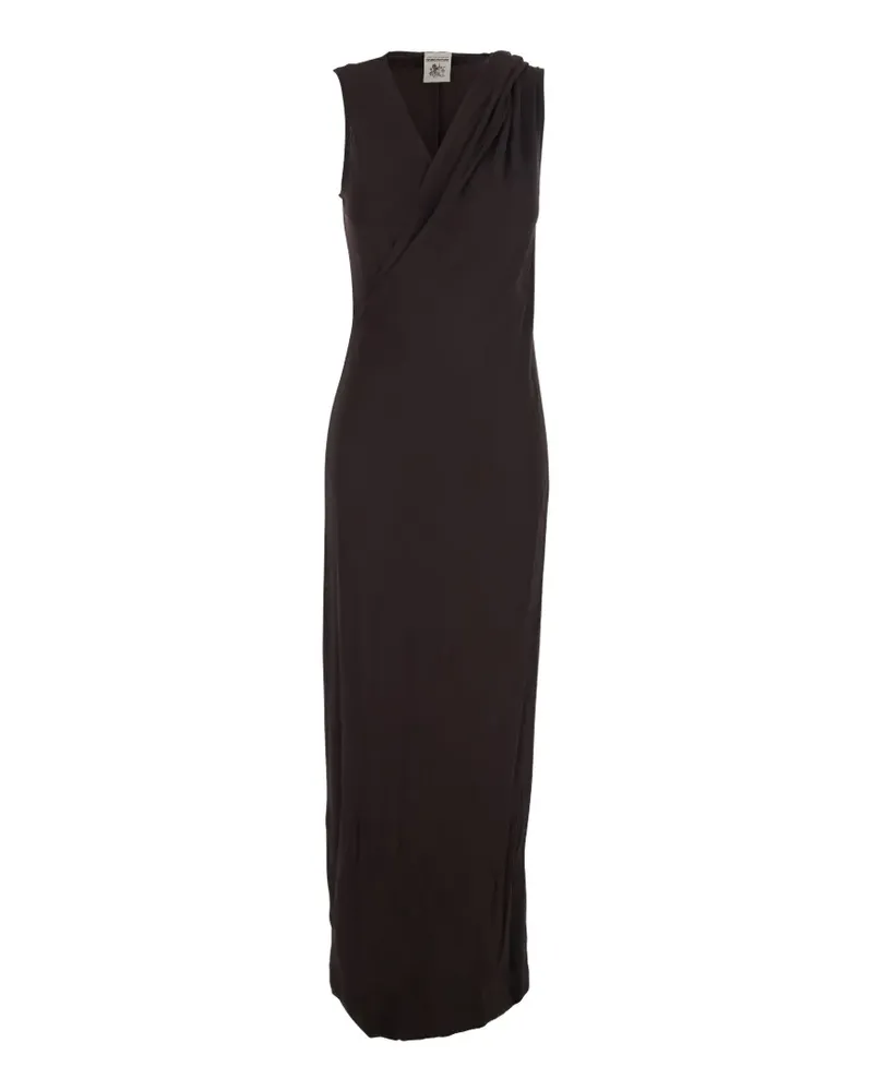 Semicouture draped V-neck dress - Braun Braun
