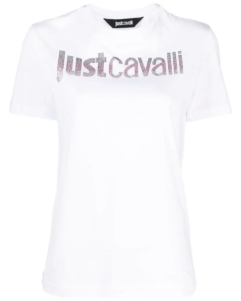 Just Cavalli T-Shirt mit Strass Weiß