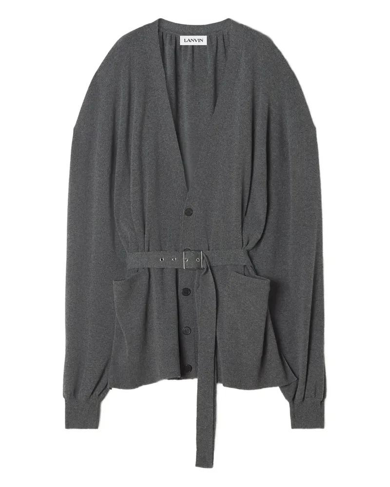 Lanvin Cardigan mit Gürtel - Grau Grau