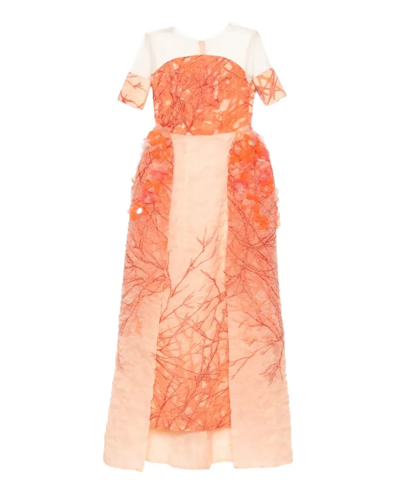 Isabel Sanchís Brokat-Maxikleid - Orange Orange