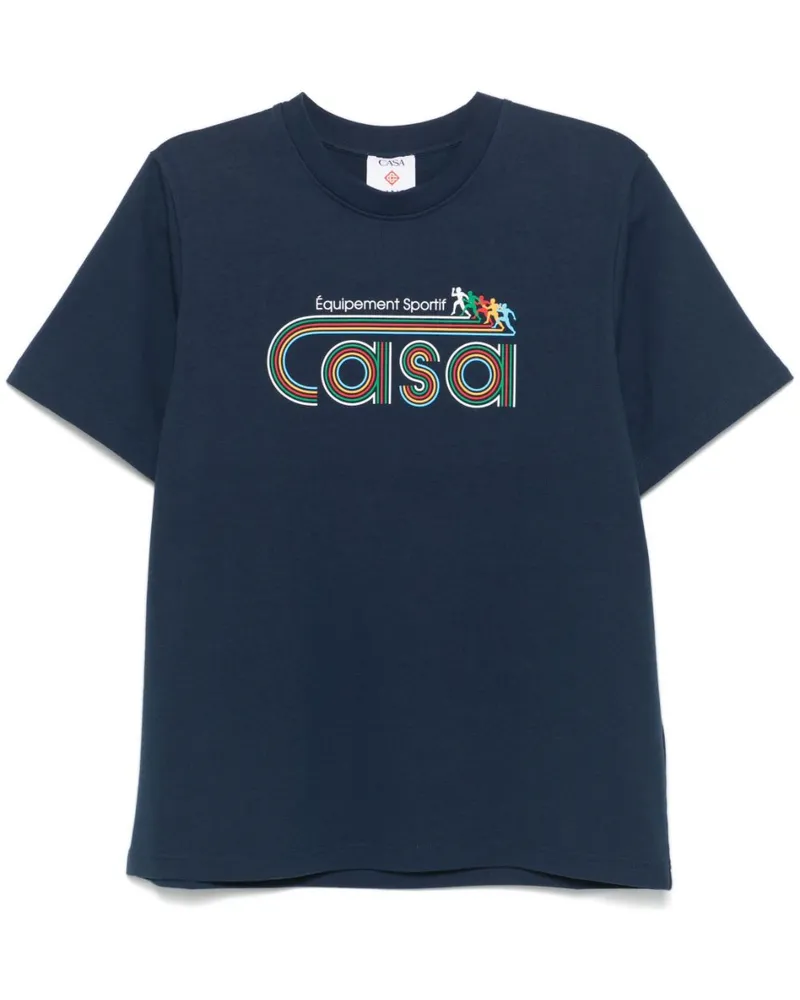 Casablanca Paris T-Shirt mit Print - Blau Blau
